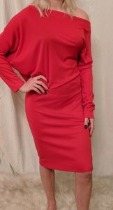 Custom Red off-the-shoulder dress